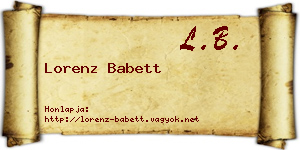 Lorenz Babett névjegykártya